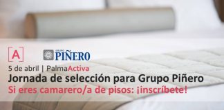 Jornada de selección el 5 de abril para cubrir 30 puestos de trabajo de camareros de piso en PalmaActiva